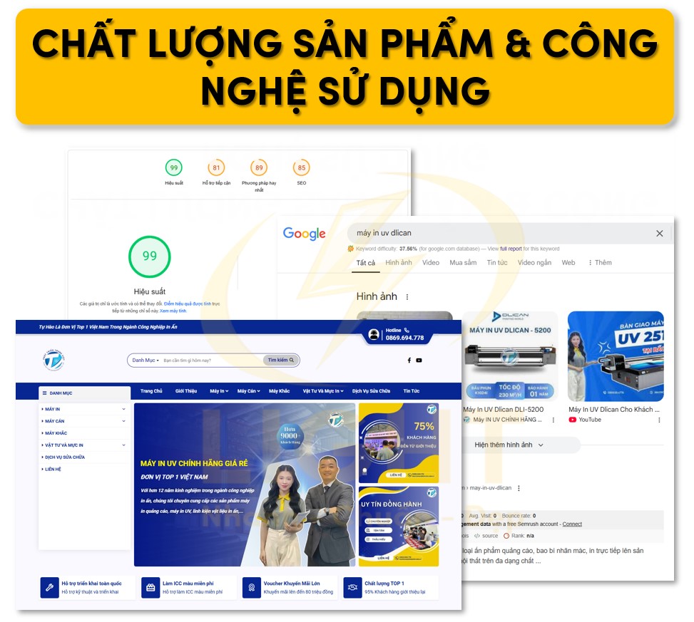 Đánh giá chất lượng sản phẩm và công nghệ sử dụng trong web