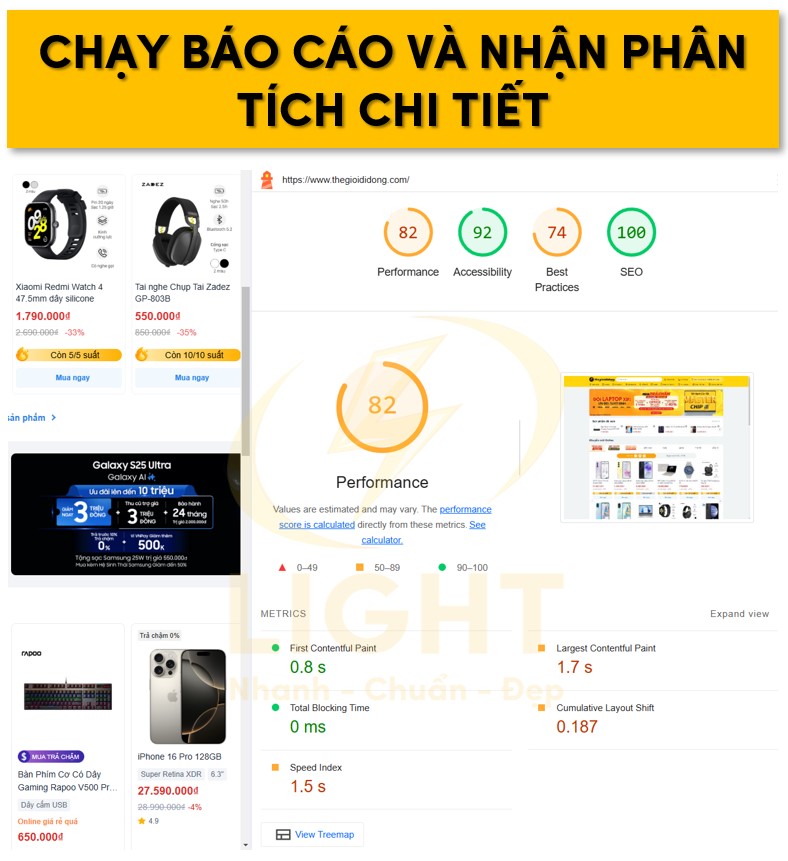 Nhấp Generate Report để bắt đầu phân tích