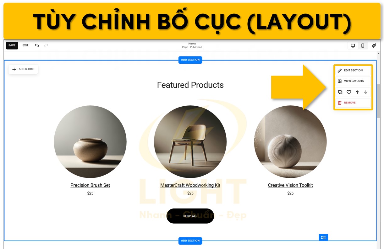 Chỉnh sửa bố cục