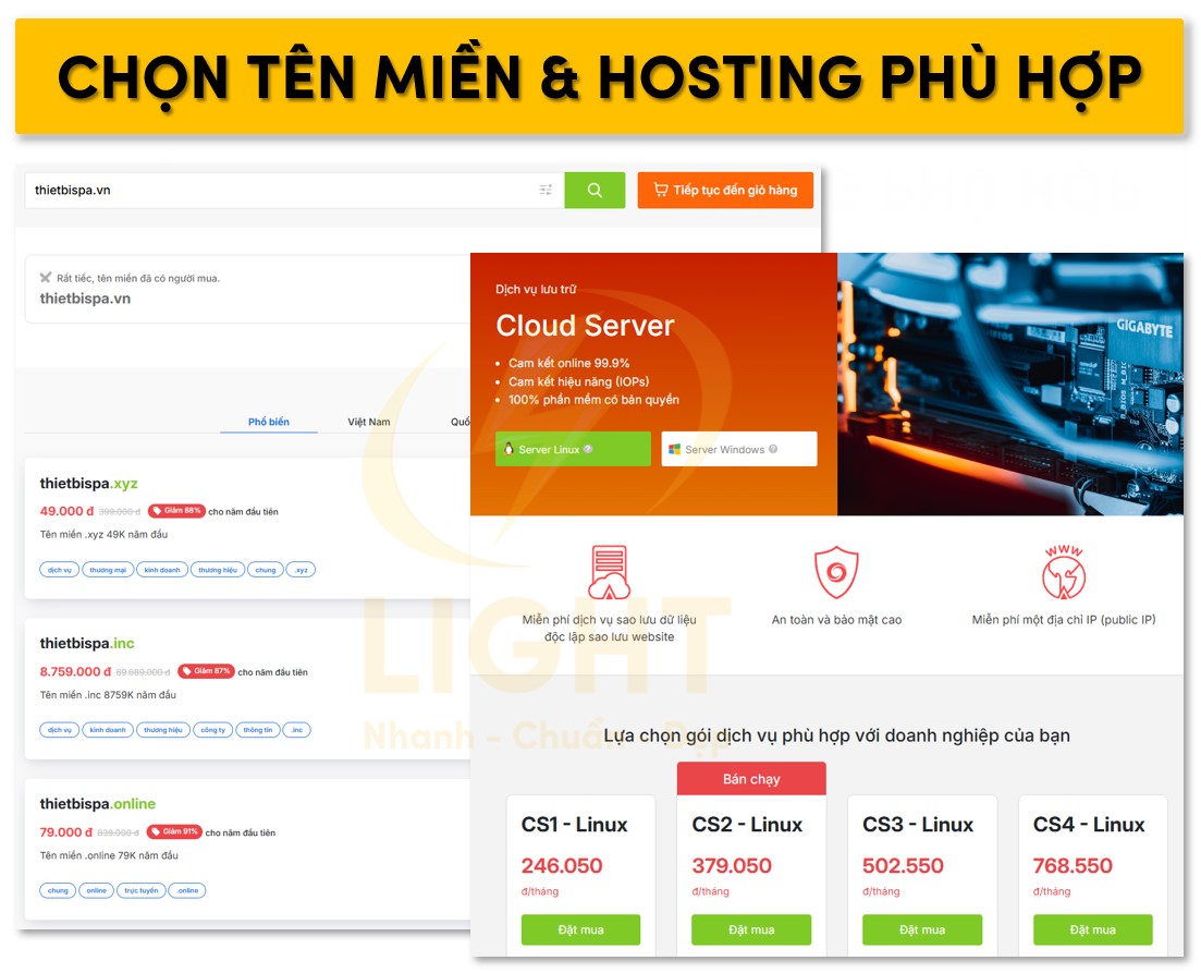Lựa chọn hosting và tên miền phù hợp