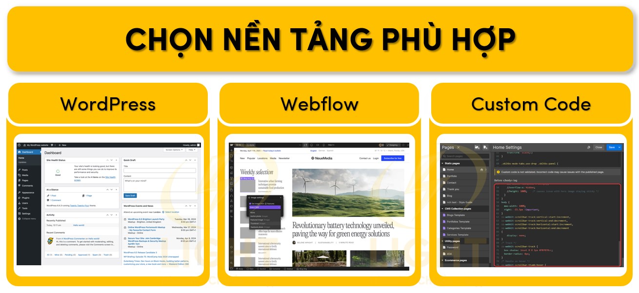 Chọn platform phù hợp