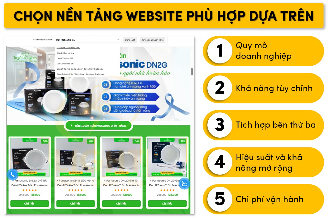 Chọn nền tảng website phù hợp dựa trên các yếu tố