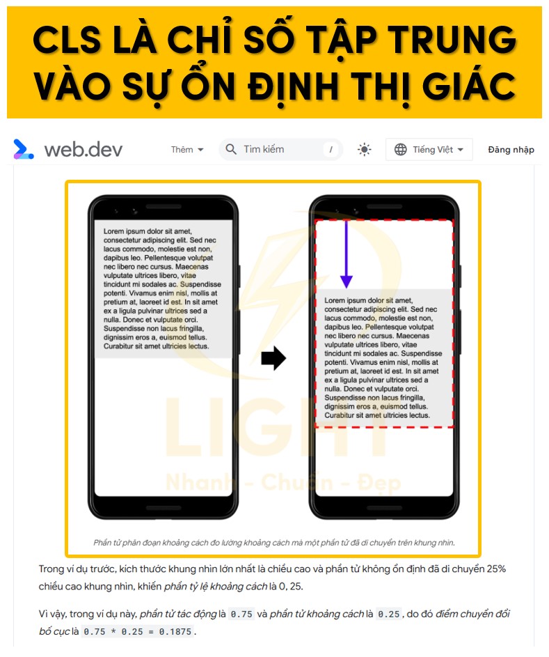 CLS là chỉ số hướng tới sự ổn định thị giác