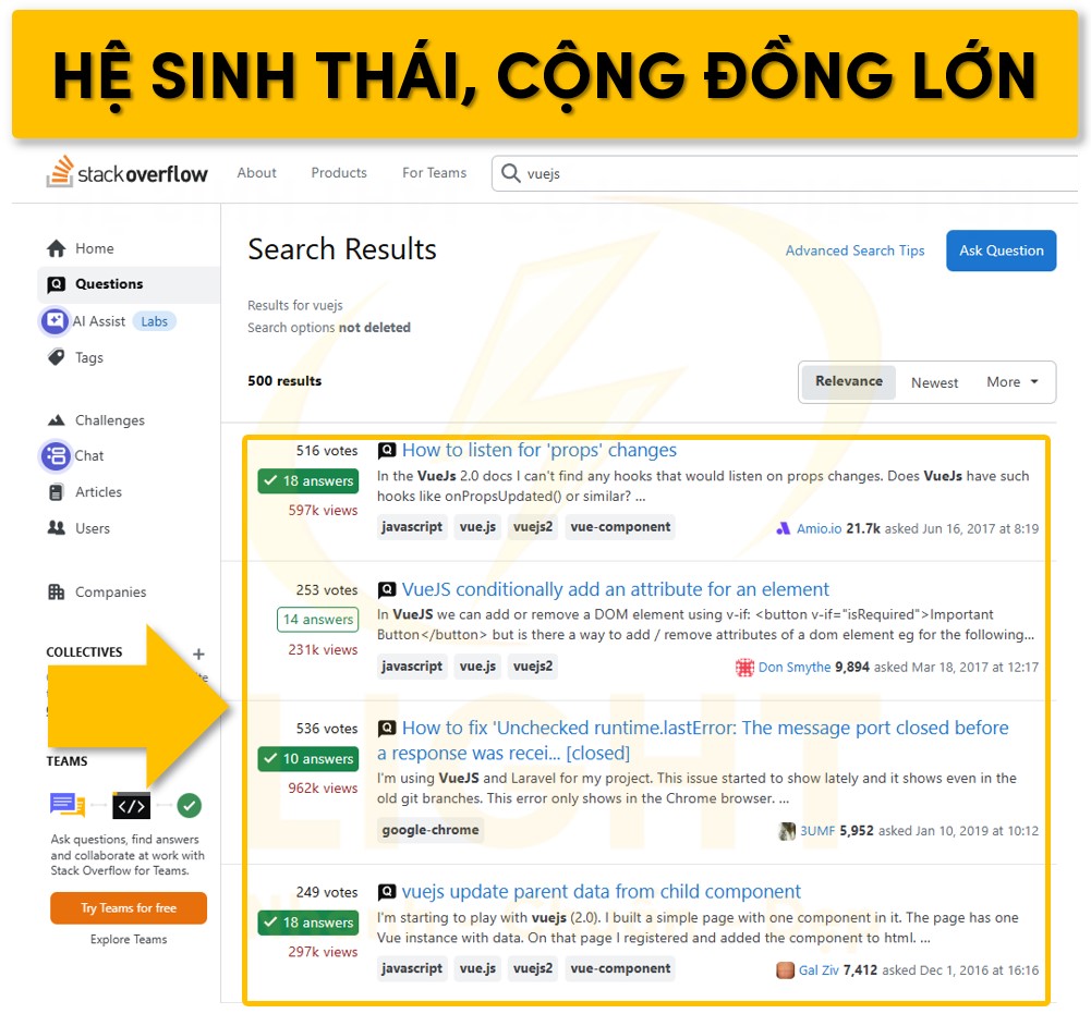 Hệ sinh thái cộng đồng Vuejs lớn