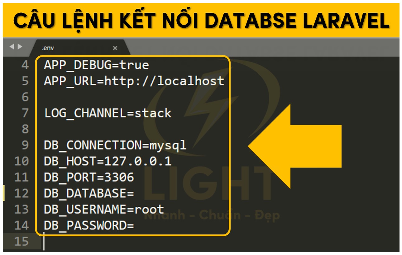 Câu lệnh kết nối Database trong Laravel