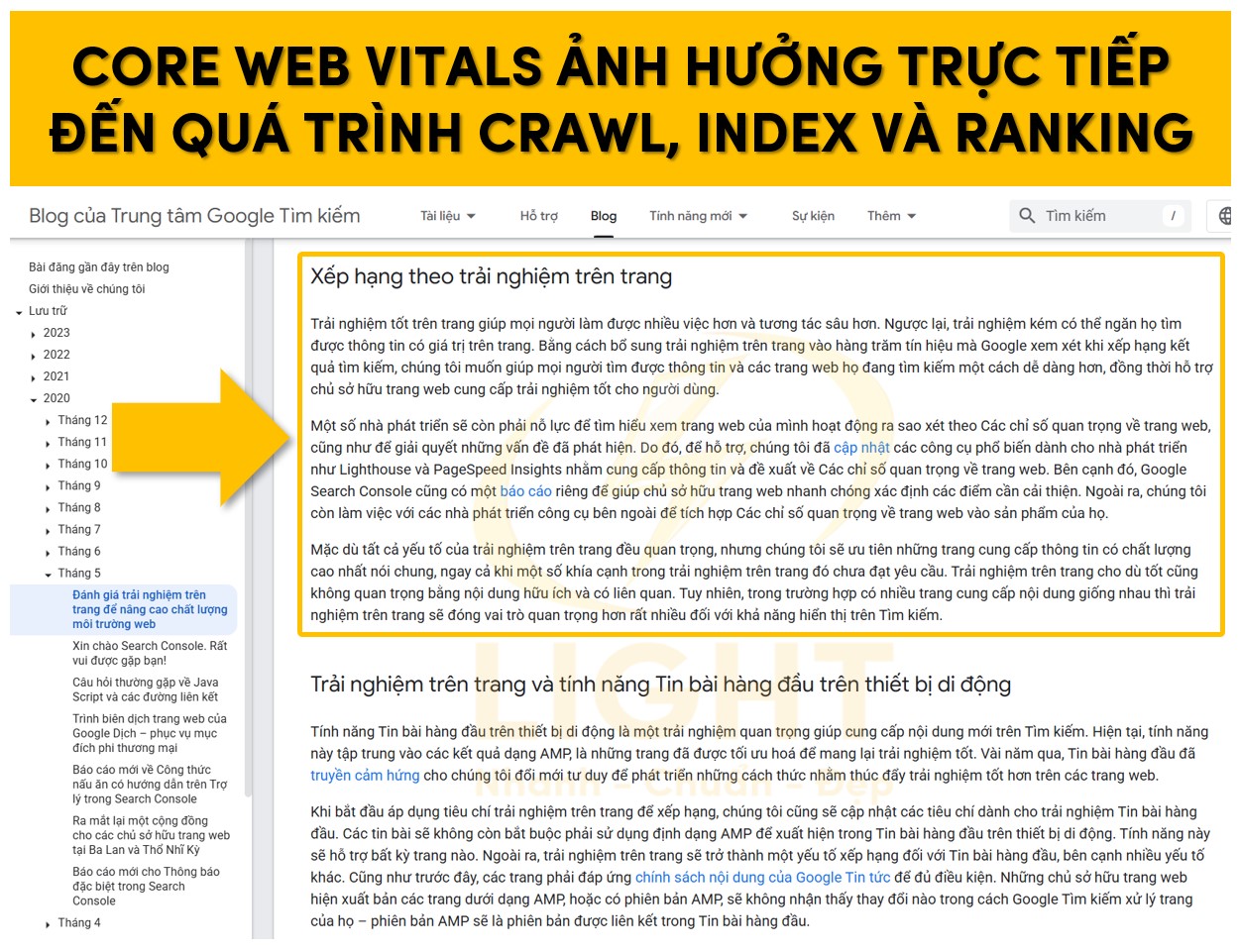 Core Web Vitals tác động lớn tới quá trình index, crawl và ranking