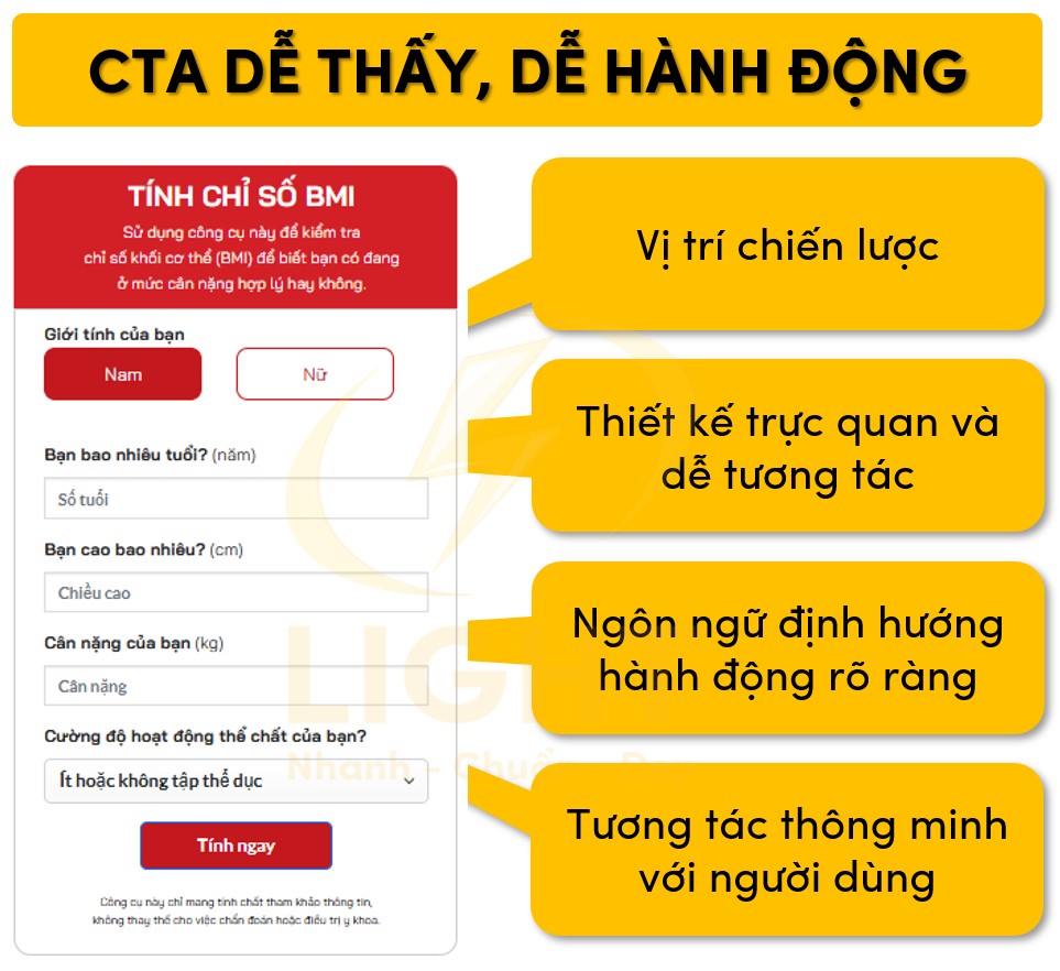 CTA dẽ tương tác và hành động