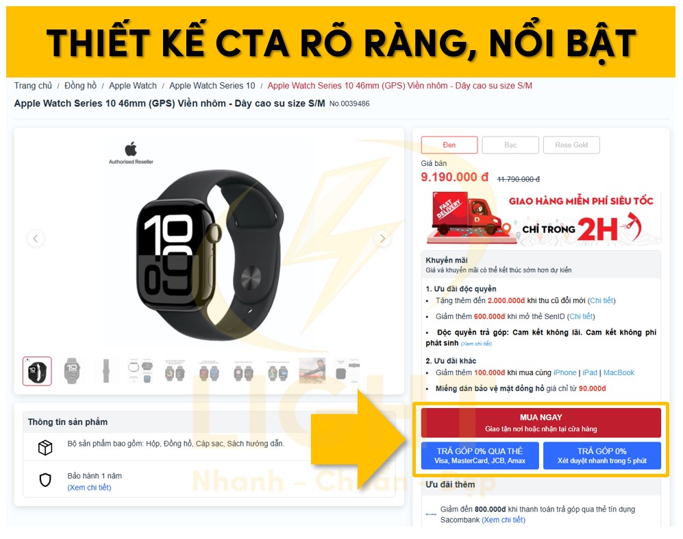 Bổ sung kêu gọi hành động rõ ràng, nổi bật