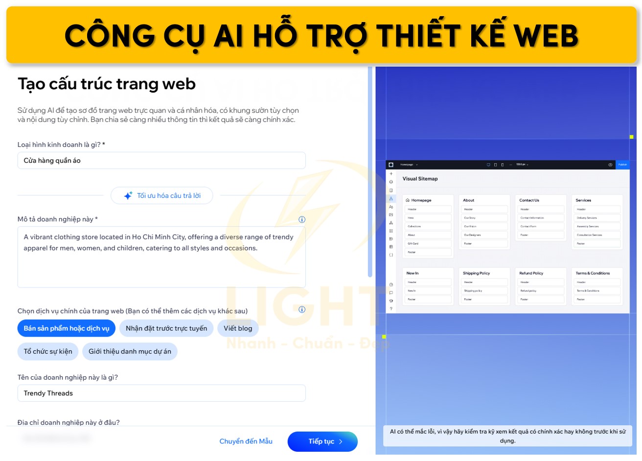 Công cụ AI hỗ trợ người dùng thiết kế trang