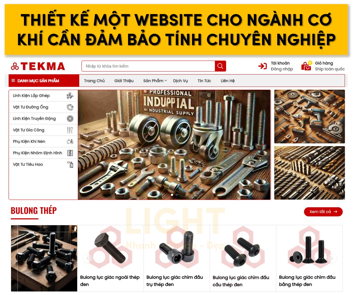 Thiết kế một website cho ngành cơ khí cần đảm bảo tính chuyên nghiệp