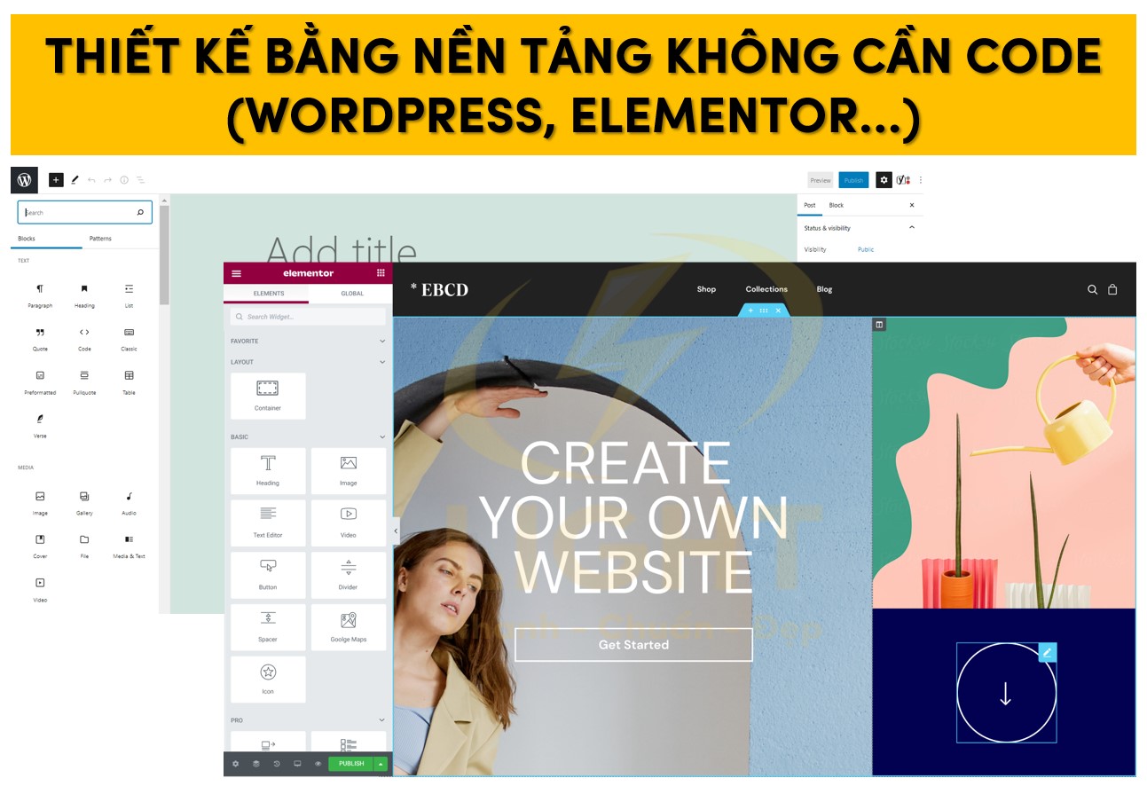 Dùng nền tảng thiết kế header không cần code