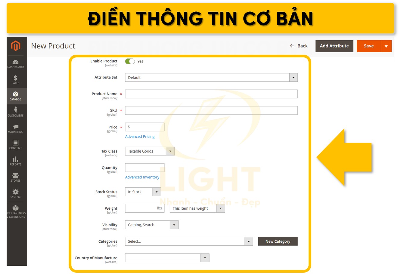 Điền một số thông tin chính