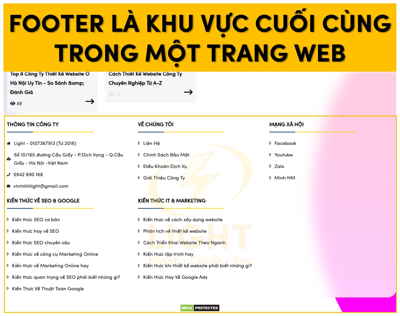 Footer là gì? Hướng dẫn tạo Footer chuyên nghiệp cho website