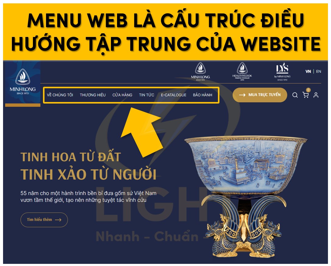 Menu Web Bao Gồm Những Gì? Phân Loại, Tiêu Chí Đánh Giá &amp; Hướng Dẫn Thiết Kế Menu Website Chuẩn SEO