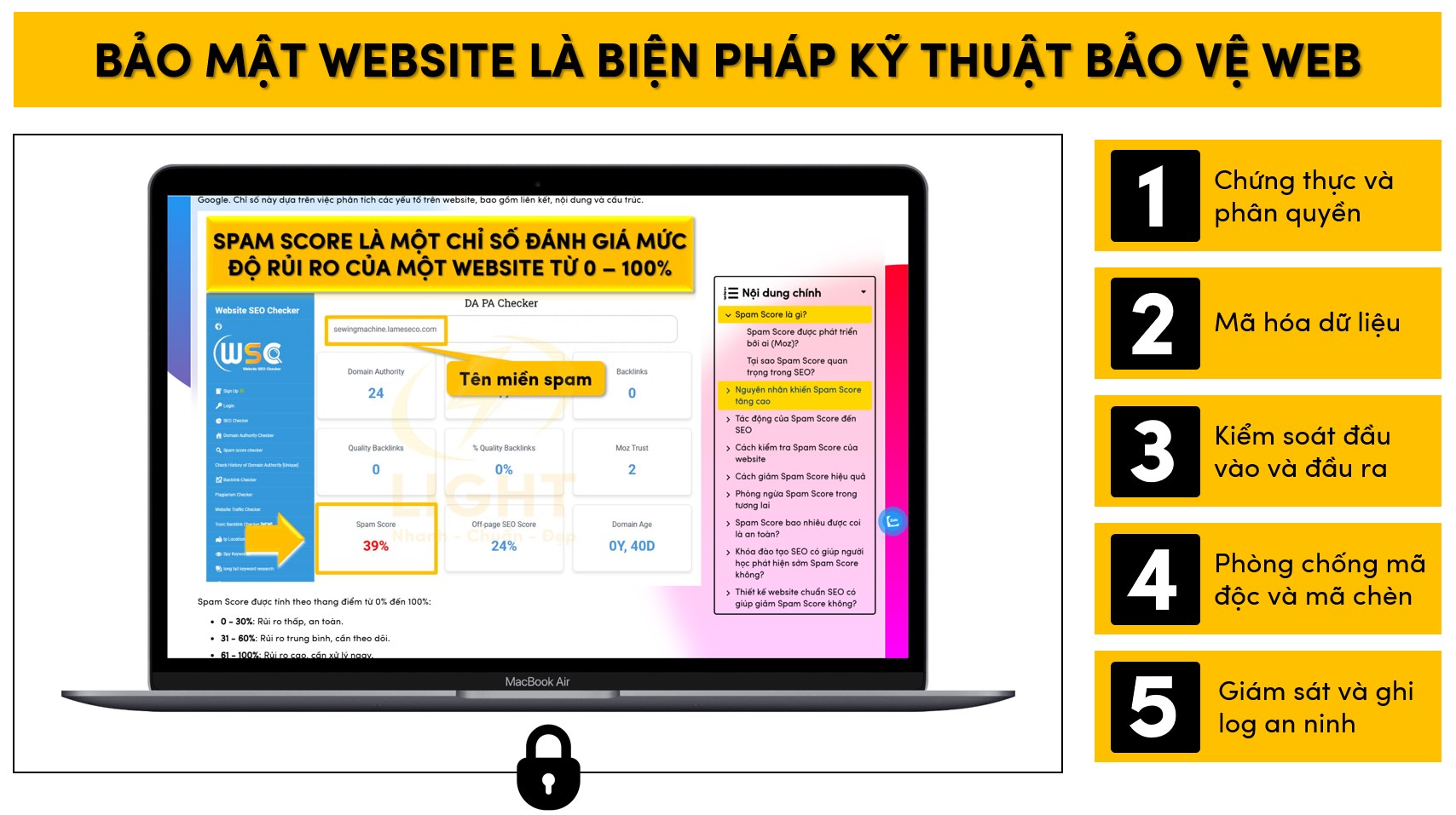 Bảo mật website là các thiết lập kỹ thuật giúp bảo vệ website