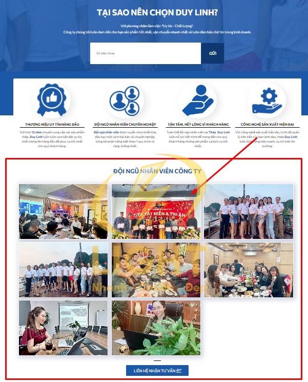 Giao diện đội ngũ nhân viên của Thép Duy Linh