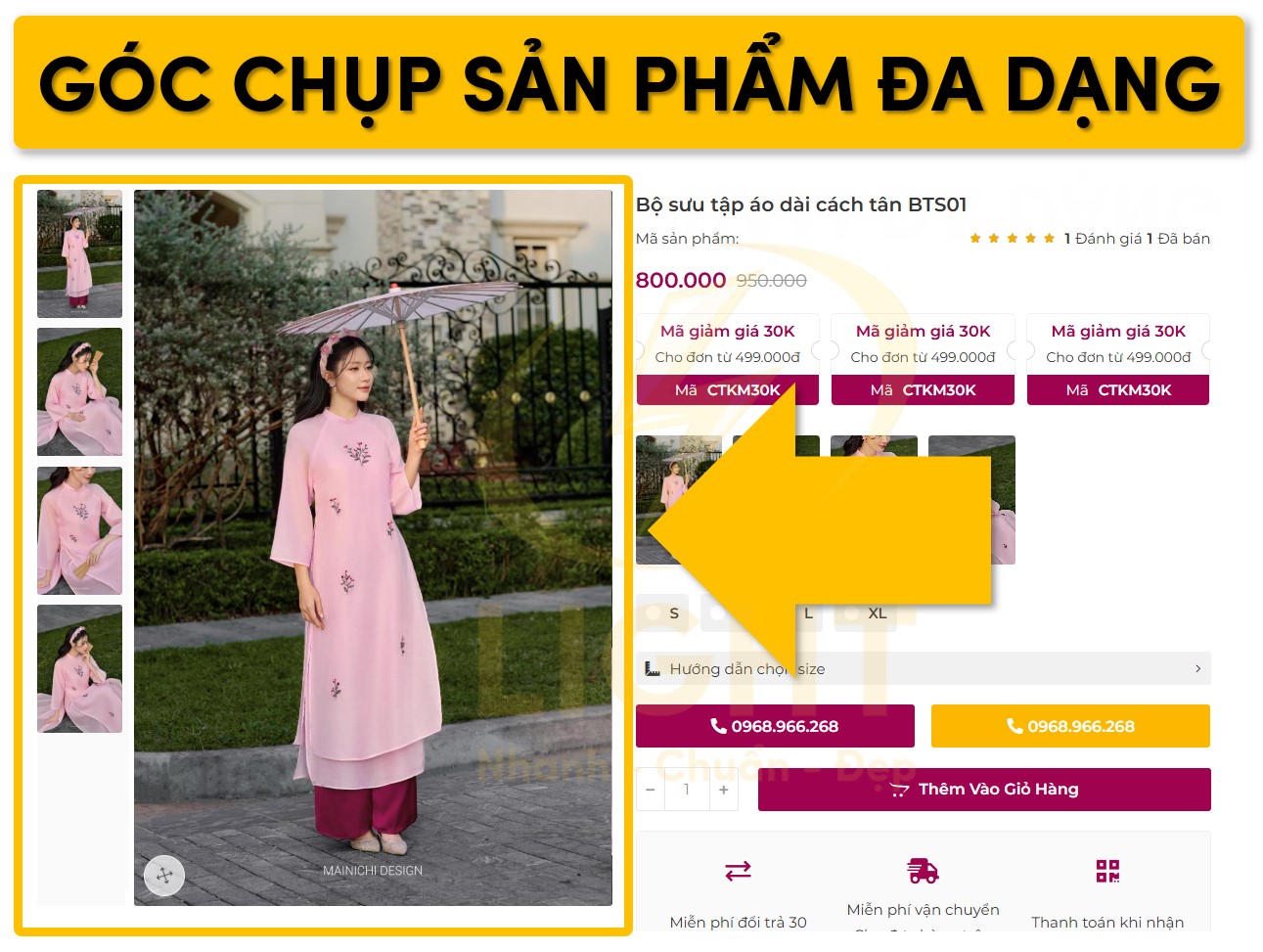Thêm các góc chụp sản phẩm đa dạng