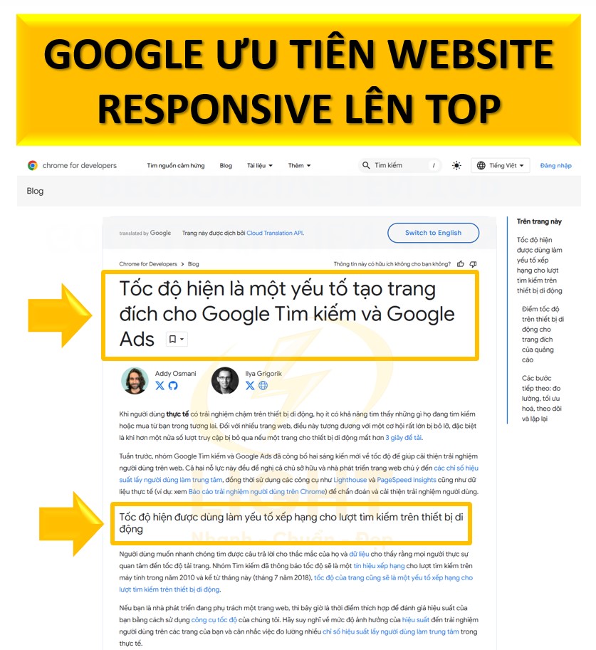 Google ưu tiên website responsive lên TOP