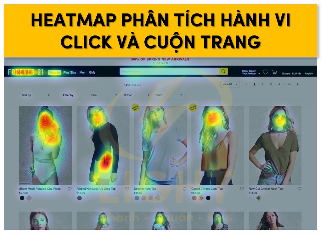 Dùng Heatmapp để nghiên cứu hành vi người dùng và cuộn trang