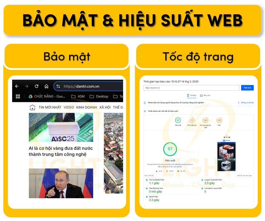 Tối ưu bảo mật và hiệu suất web