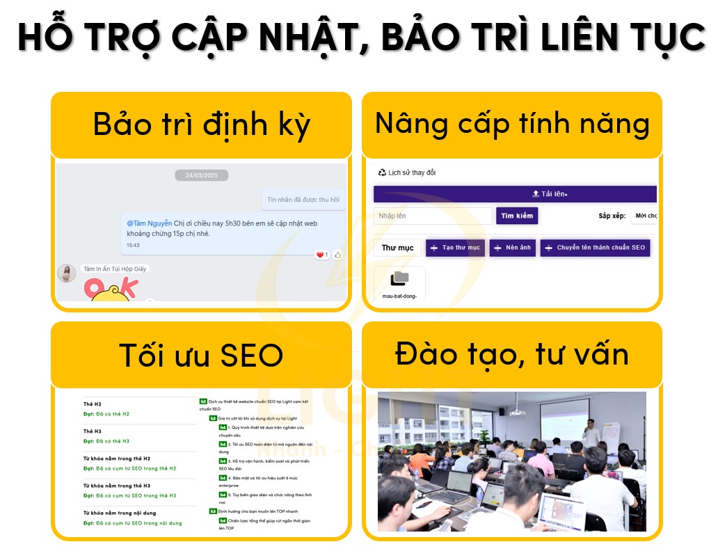 Hỗ trợ cập nhật bảo trì liên tục