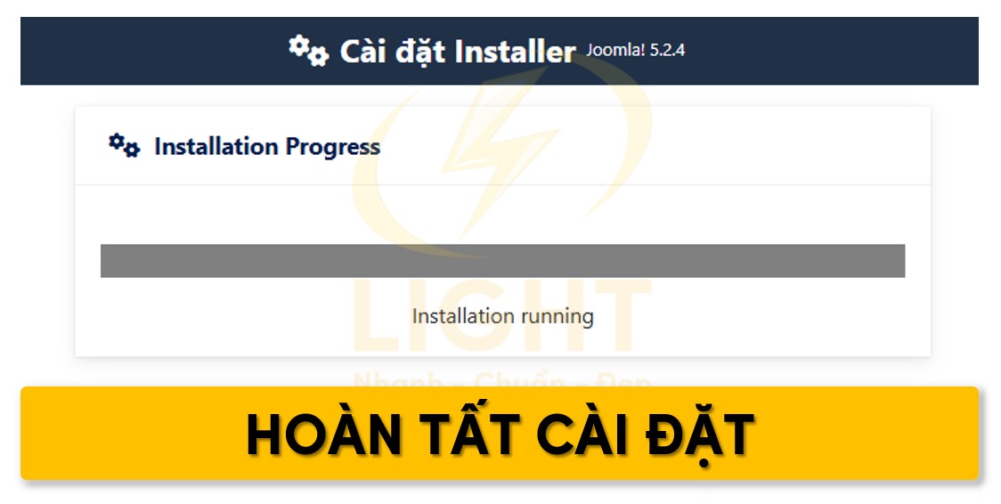 Chờ hoàn tất cài đặt