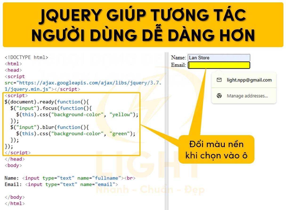jQuery giúp tương tác người dùng dễ dàng hơn