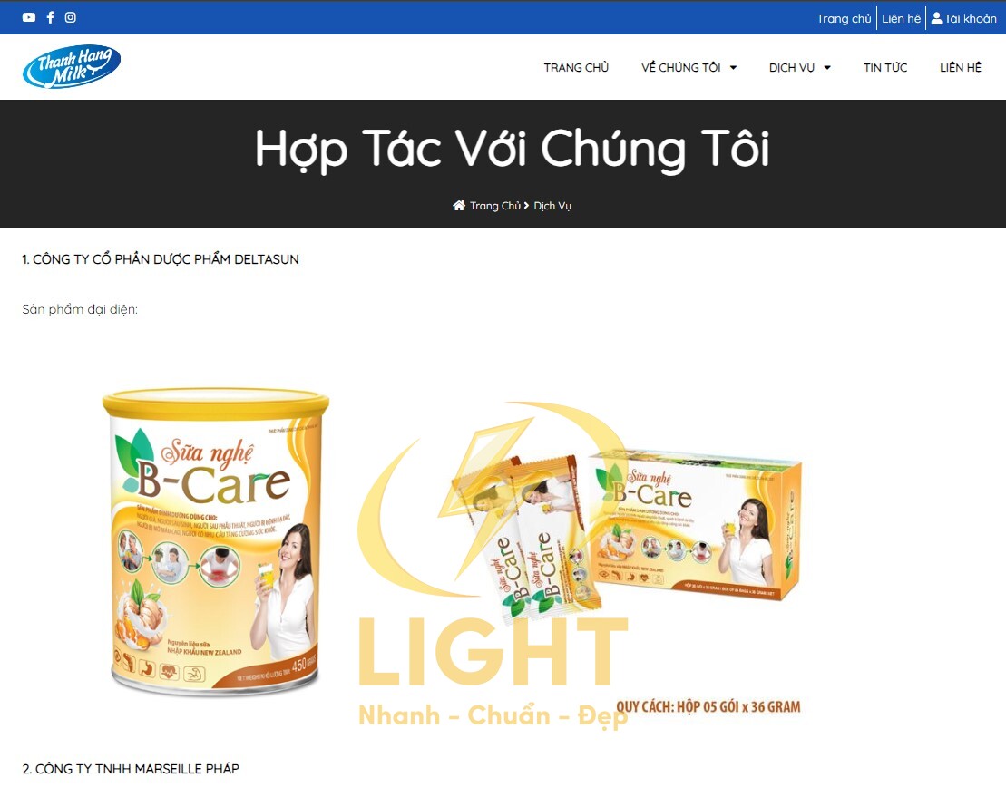 Kênh đăng các sản phẩm để tìm cơ hội hợp tác với các đối tác của Thanhhangmilk