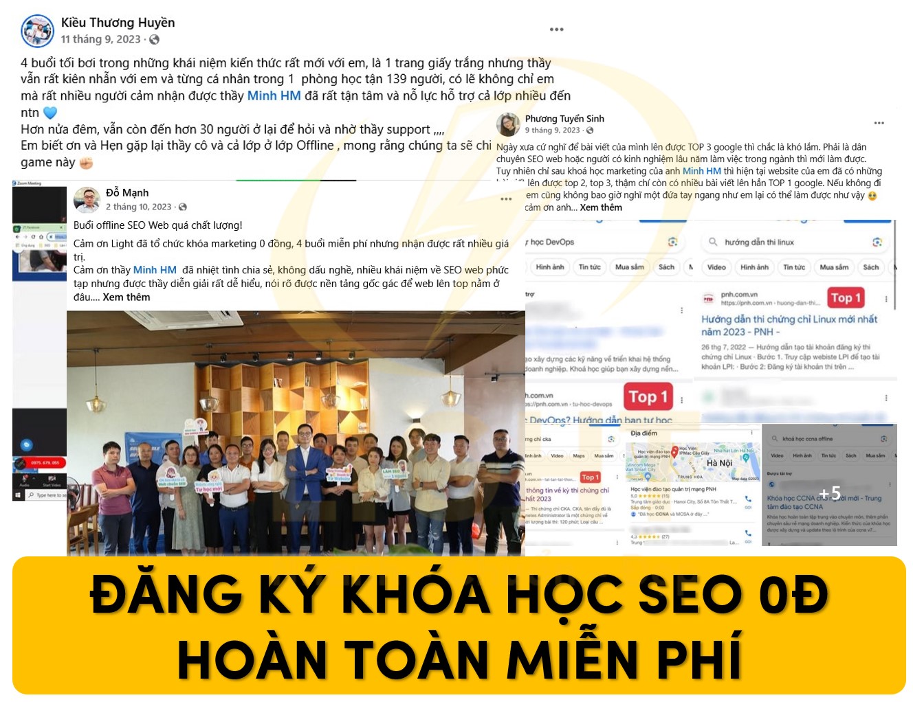 Đăng ký khóa học SEO 0đ hoàn toàn miễn phí