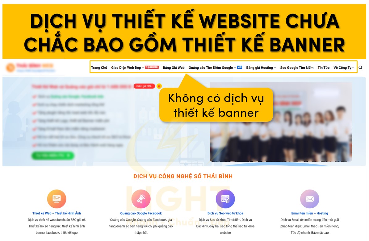 Chưa chắc dịch vụ website có đi kèm thiết kế banner web