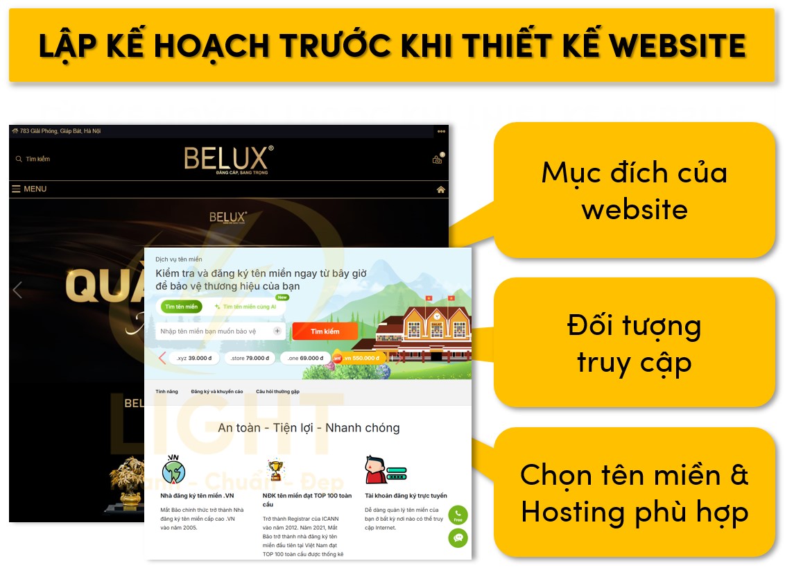 Lên kế hoạch chi tiết trước khi thiết kế website