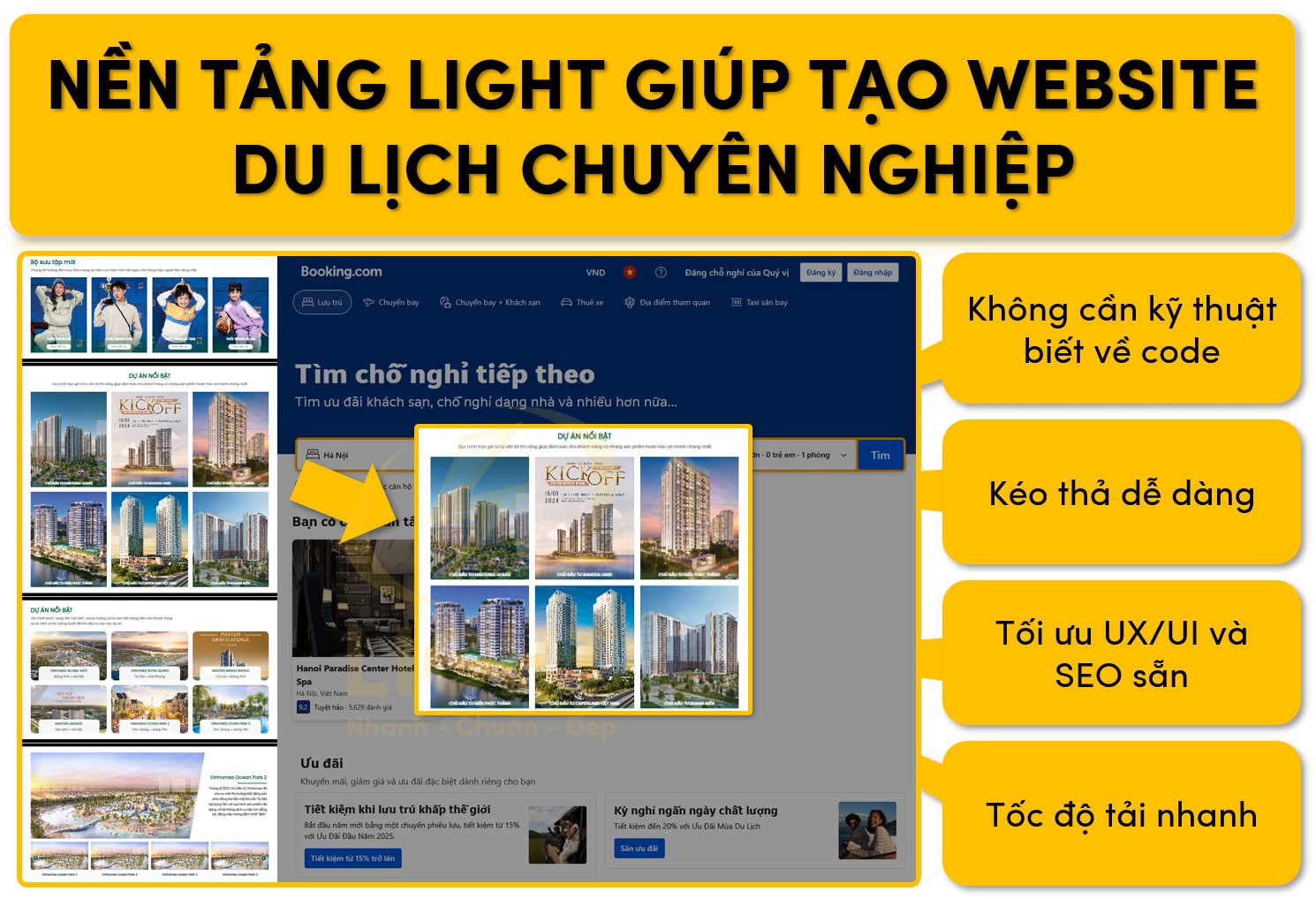 Nền tảng Light giúp tạo website du lịch chuyên nghiệp