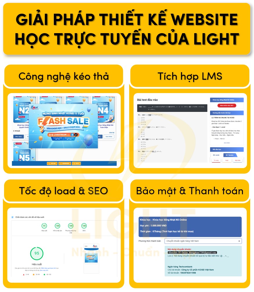 Giải pháp thiết kế website học trực tuyến của Light