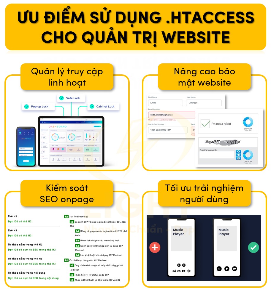 Ưu điểm sử dụng .htaccess cho quản trị website