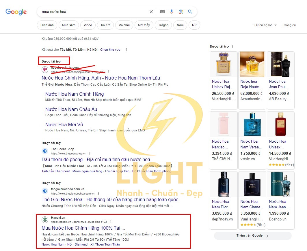 Lựa chọn doanh nghiệp top đầu trên nền tảng tìm kiếm Google