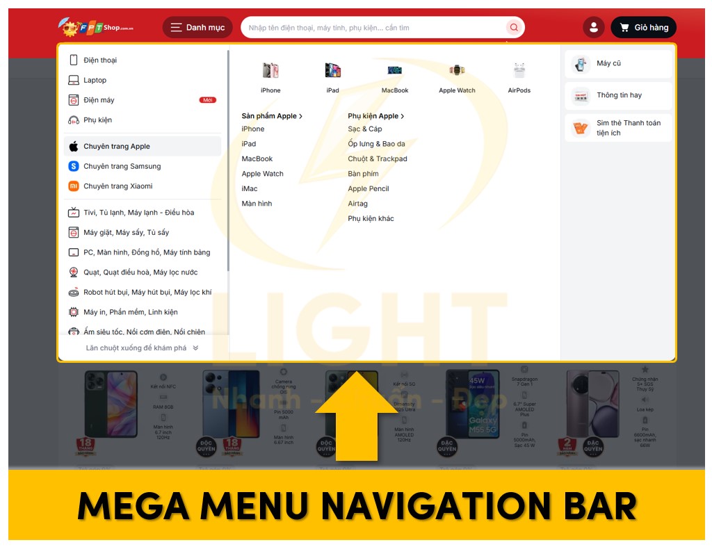 Dạng Navigation Bar nhiều cấp