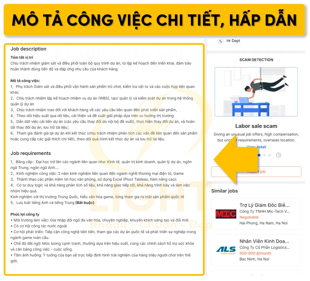 Mô tả chi tiết về công việc tuyển dụng hấp dẫn