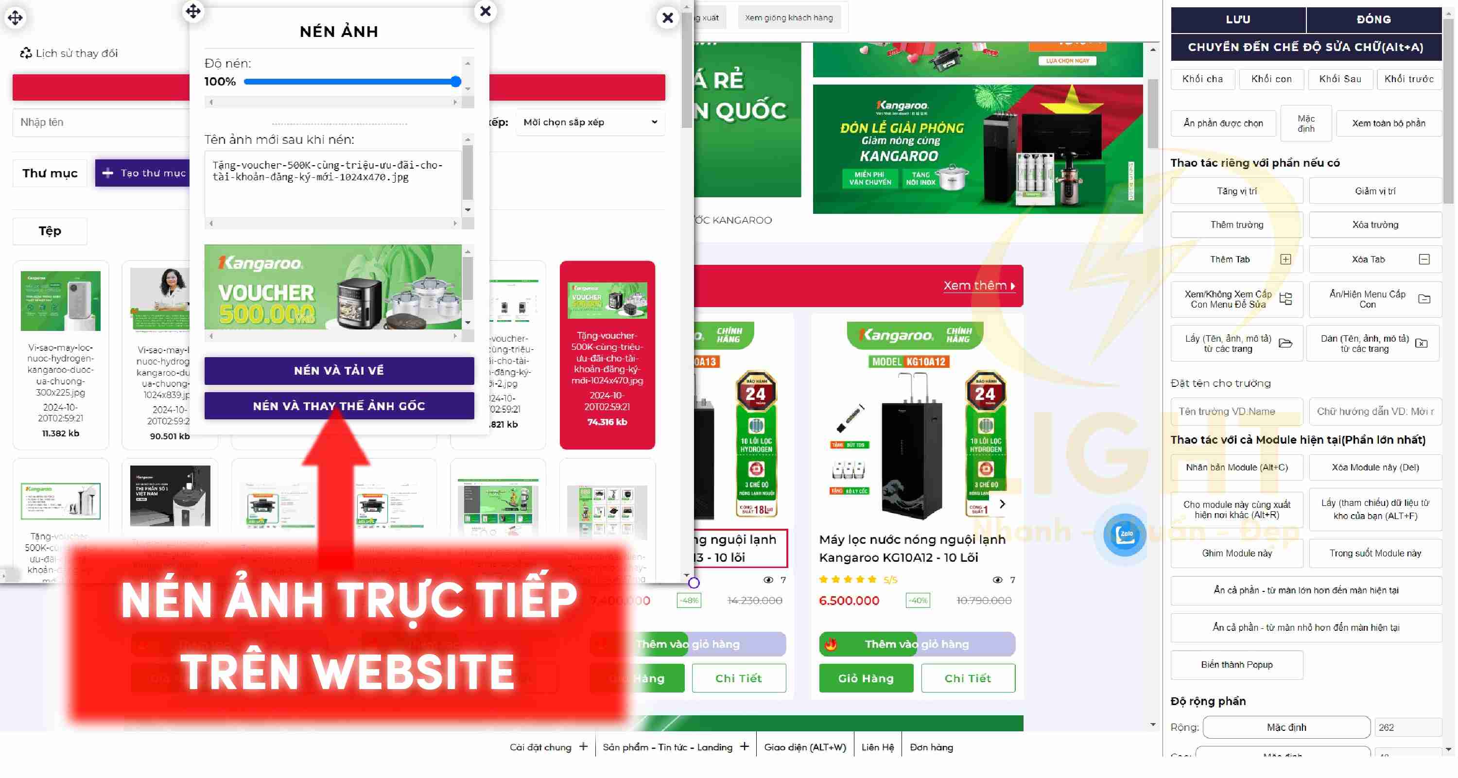 Nén ảnh trực tiếp trên web