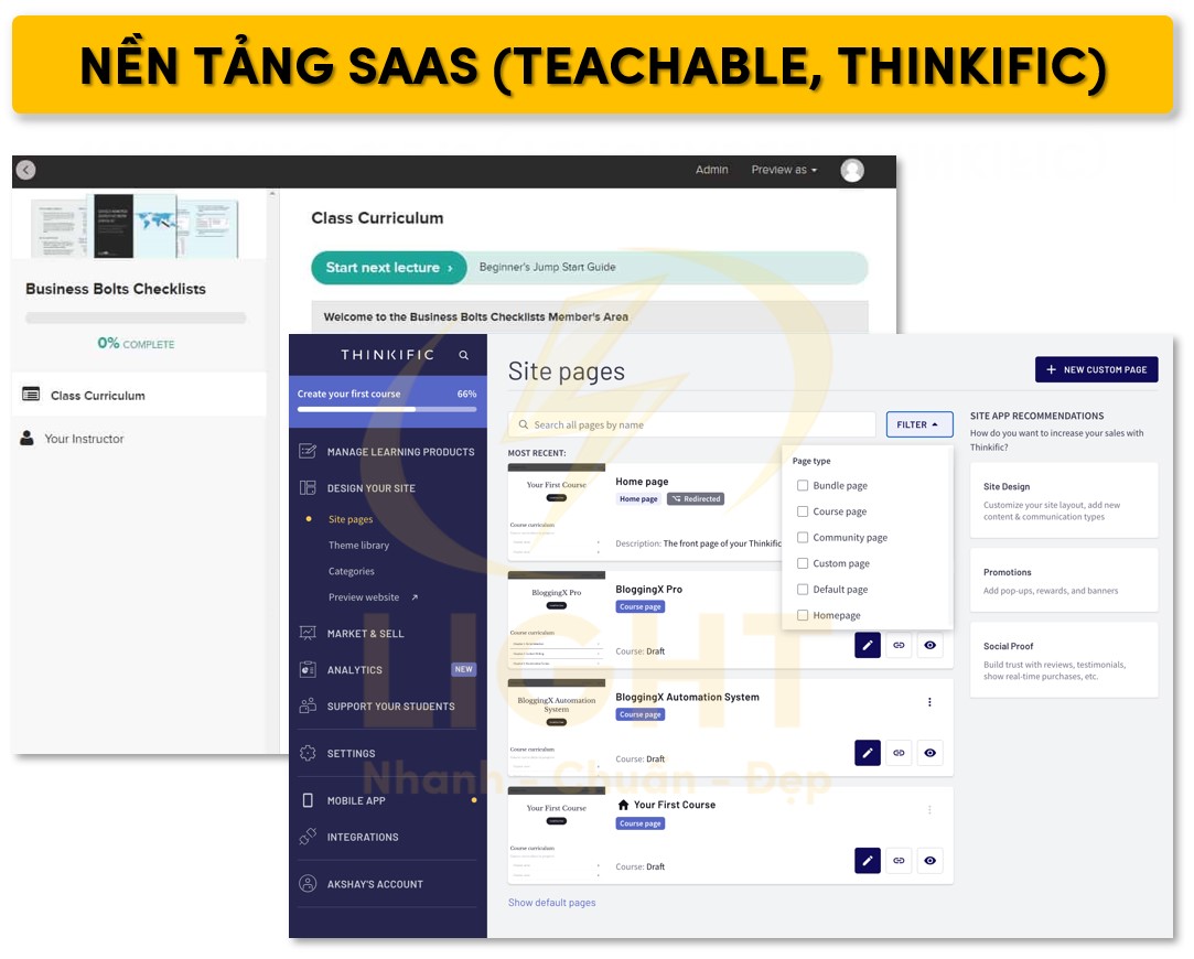 Nền tảng Teachable, Thinkific