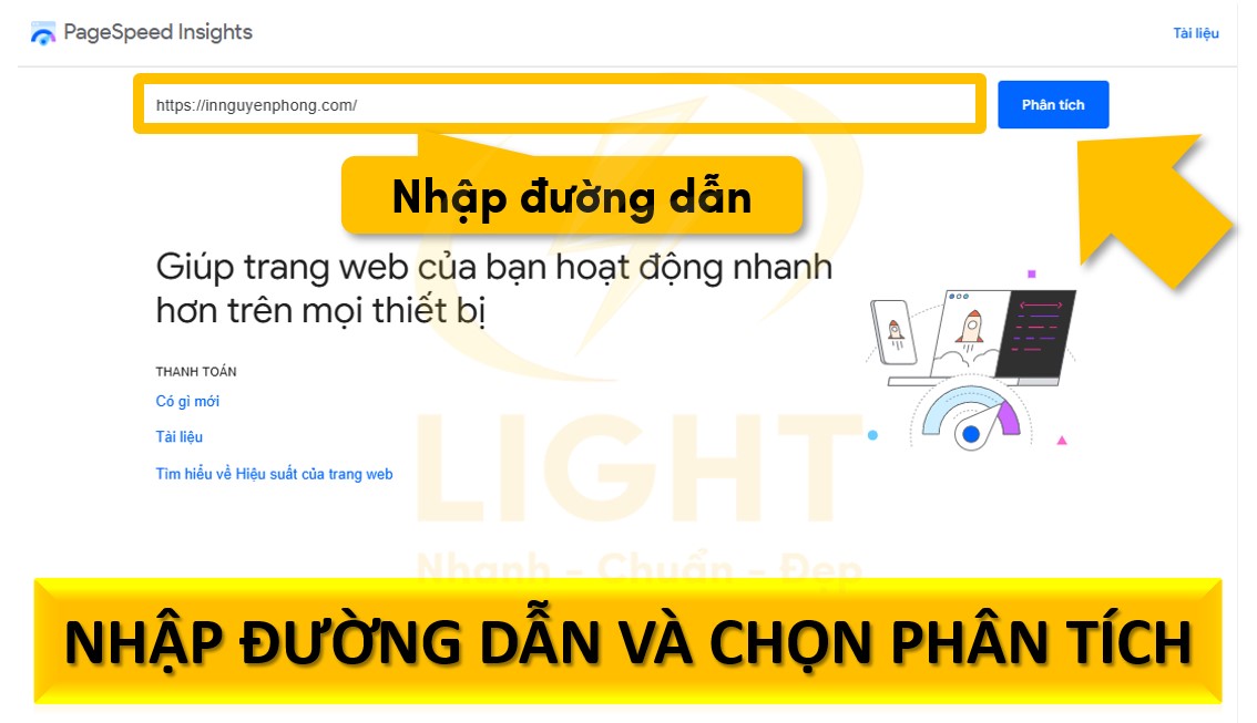 Nhập URL và xem báo cáo