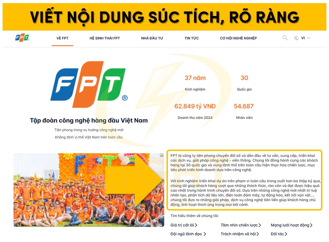 Tạo nội dung súc tích rõ ràng