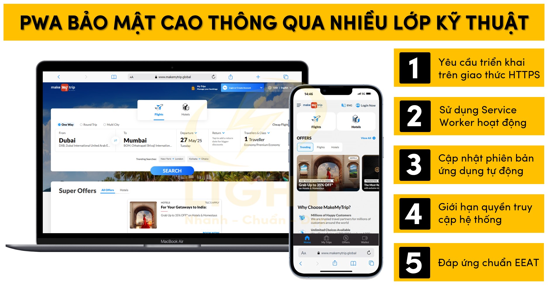 Bảo mật của PWA cao nhờ nhiều lớp kỹ thuật