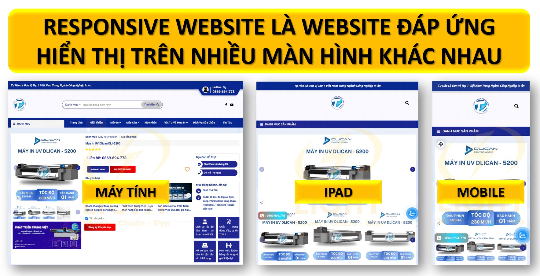 Responsive Website (web đáp ứng) là website tự động điều chỉnh và hiển thị trên nhiều kích thước màn hình khác nhau