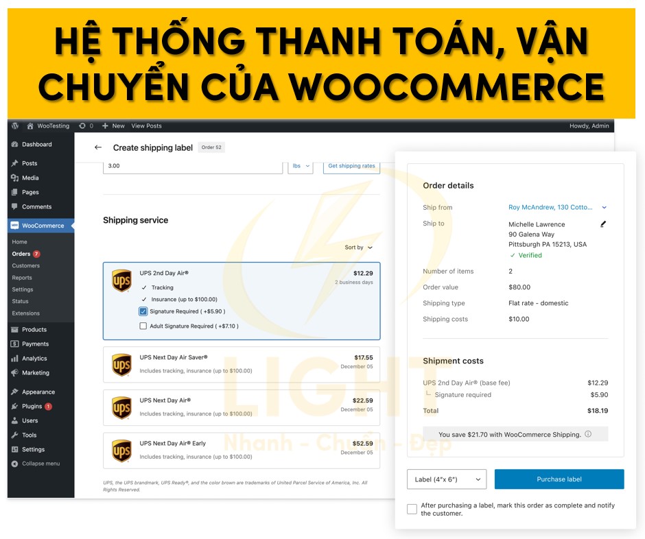 Hệ thống vận chuyển thanh toán của WooCommerce 