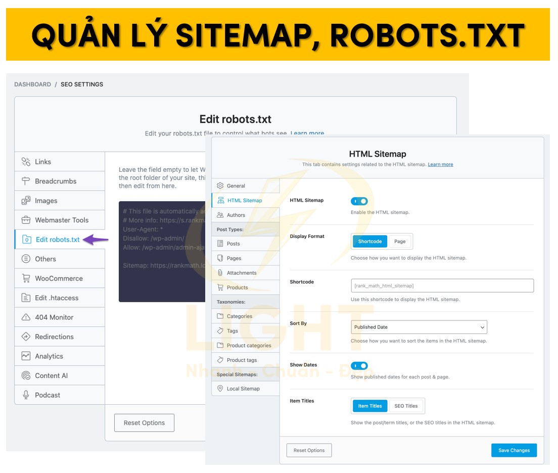 Quản lý Sitemap và Robots trên WooCommerce 