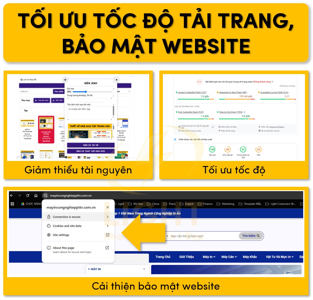 Tối ưu bảo mật và tốc độ truy cập của trang
