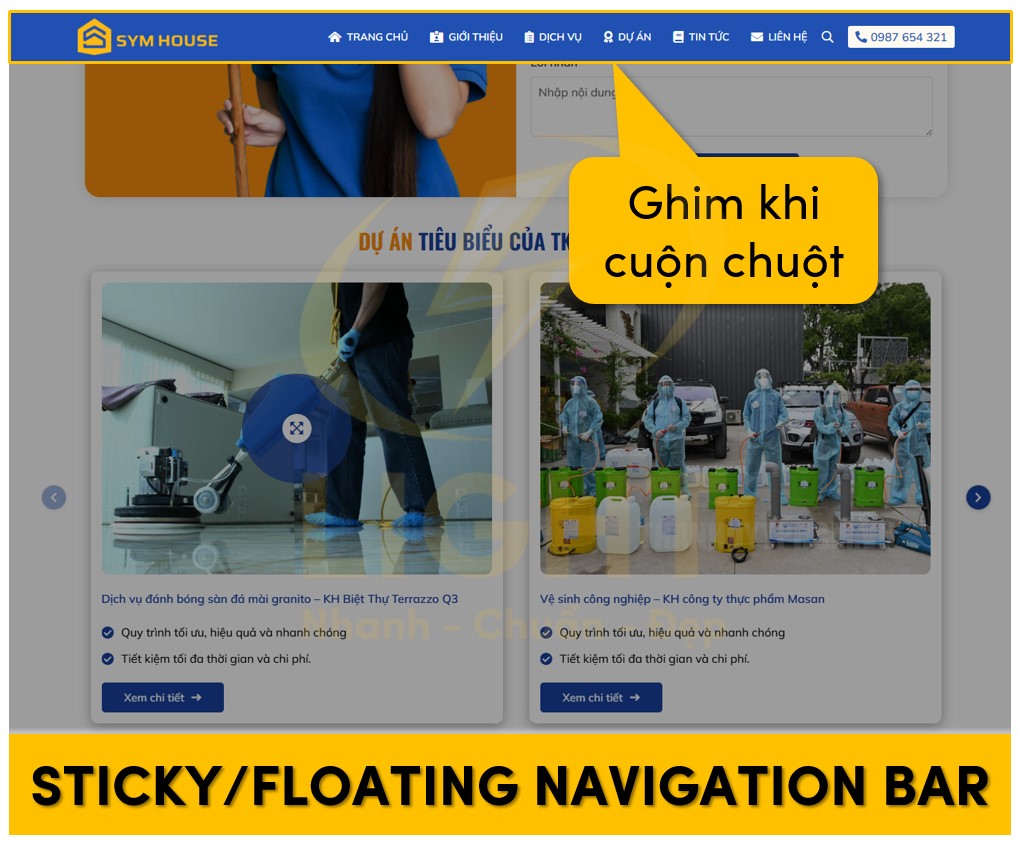 Dạng Navigation Bar ghim cố định