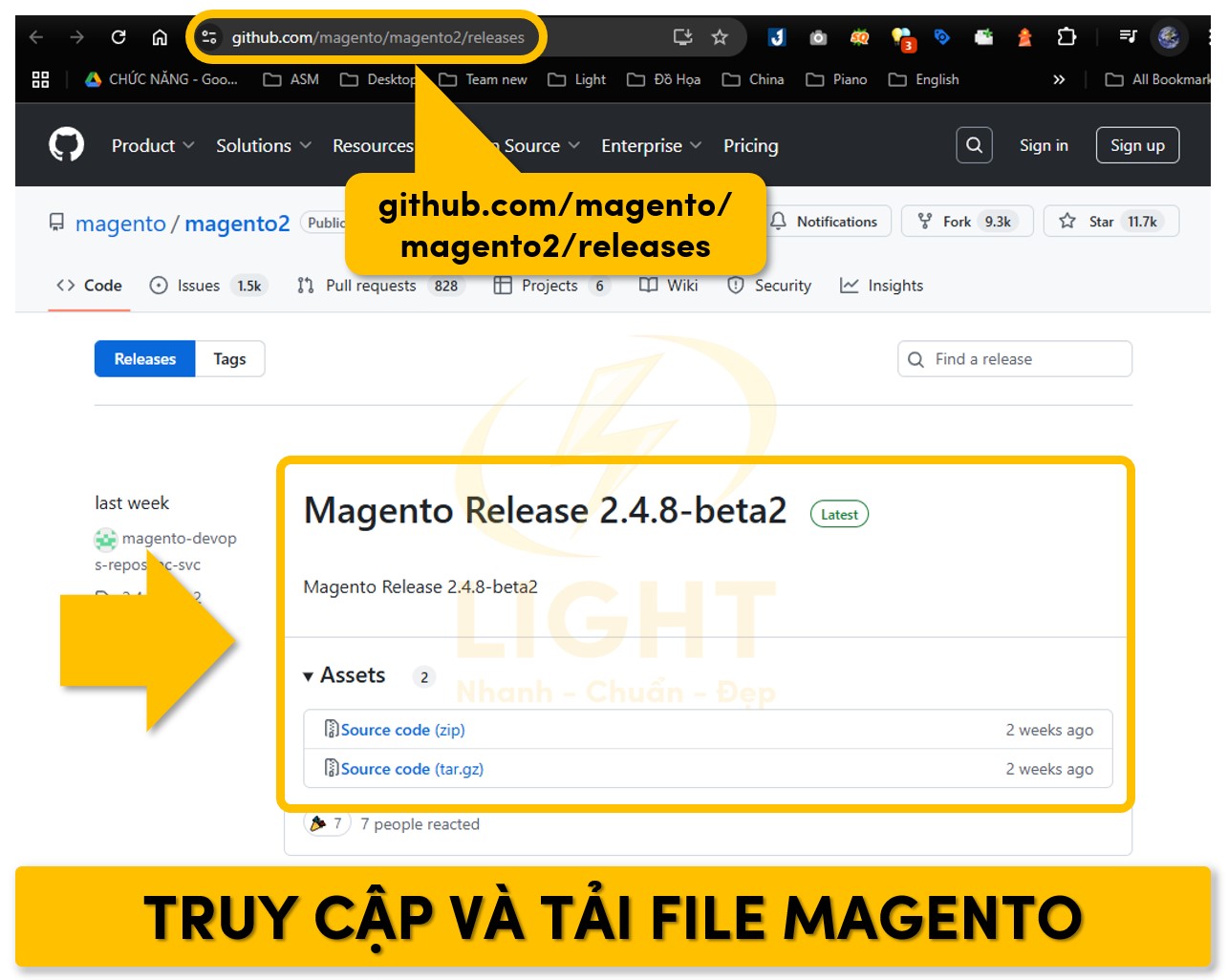 Tìm và tải file Magento trên Github