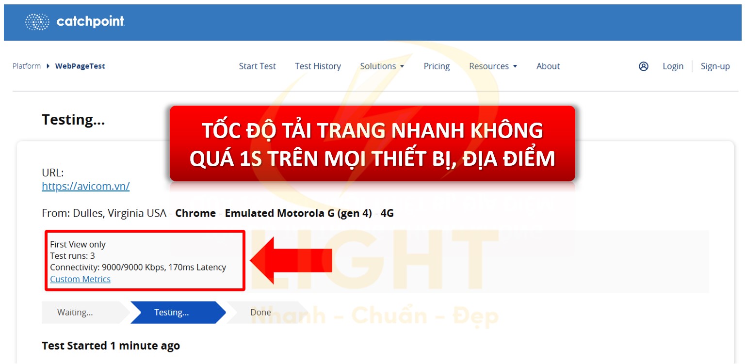 Tải trang nhanh, không quá 1 giây(1000ms), trên mọi thiết bị.