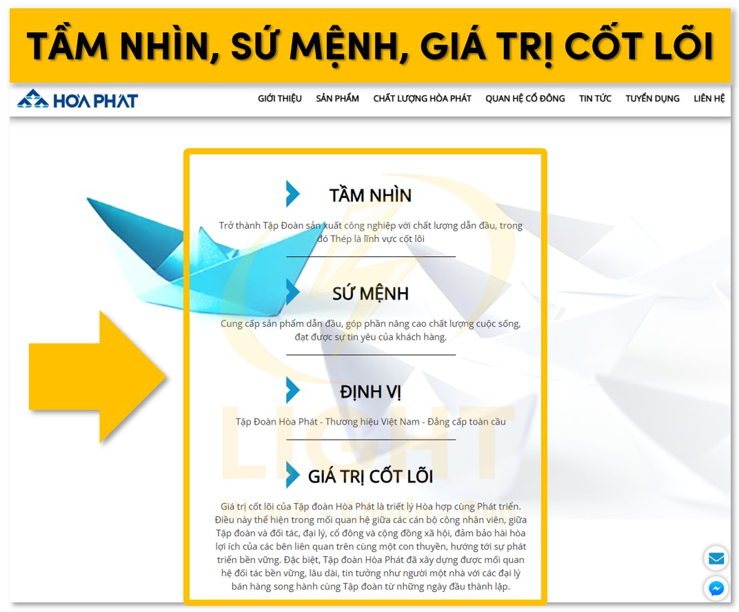 Tầm nhìn, giá trị và sứ mệnh của doanh nghiệp